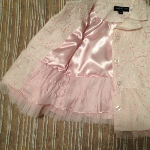 NWOT pale pink lace toddler jacket - Picture 4 of 6